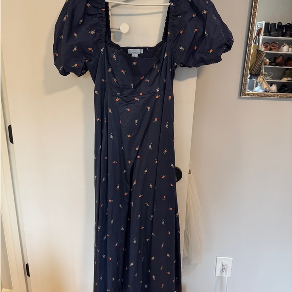 Hill House Navy Maxi Dress with Petite Floral Print - Picture 3 of 7